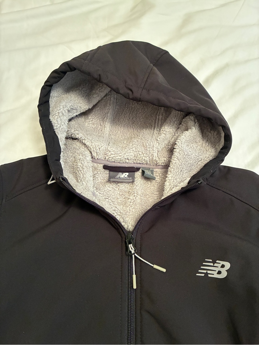 Women’s XL New Balance Black Coat with Gray Sherpa Lining